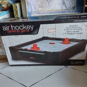 Air Hockey Tabletop Game with Red and Black Design